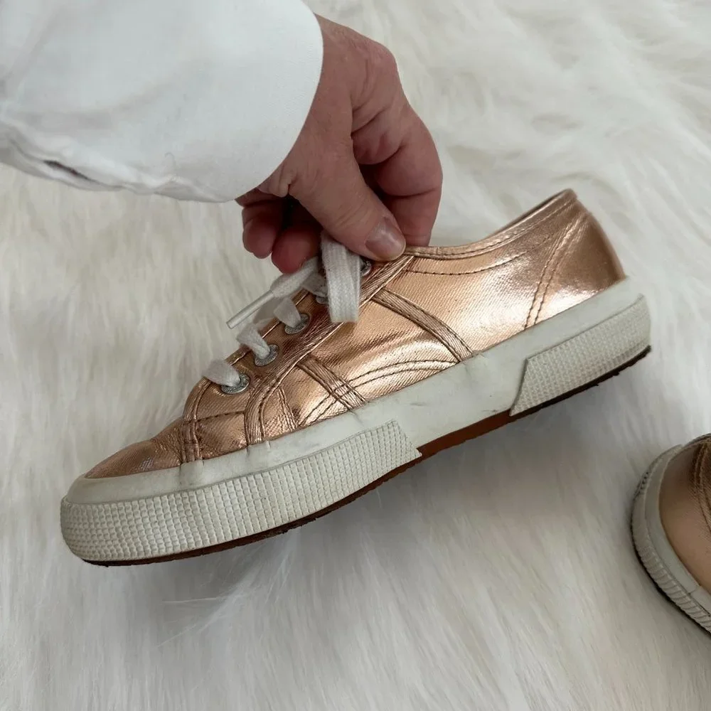 Superga Cotmetu Sneakers Tennis Shoes Rose Gold Metallic #S002HG0 - EU 36 / US 6
